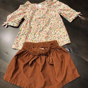 Hanna Andersson blouse and corduroy skirt set